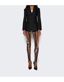 Mugler | Women | Sheer Spiral Leggings | Snake Roccia x Black