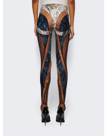 Mugler | Women | Sheer Spiral Leggings | Snake Roccia x Black