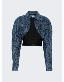 Mugler | Women | Snake Print Jacket | Medium Blue