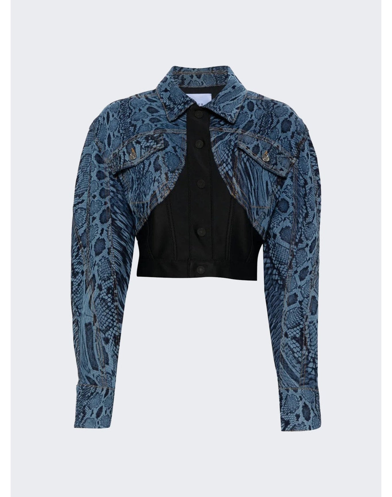 Mugler | Women | Snake Print Jacket | Medium Blue