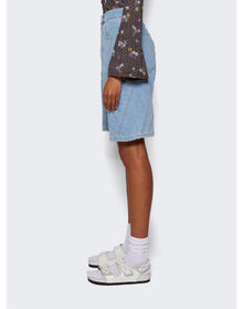 Mugler | Women | Spiral Baggy Denim Shorts | Light Blue