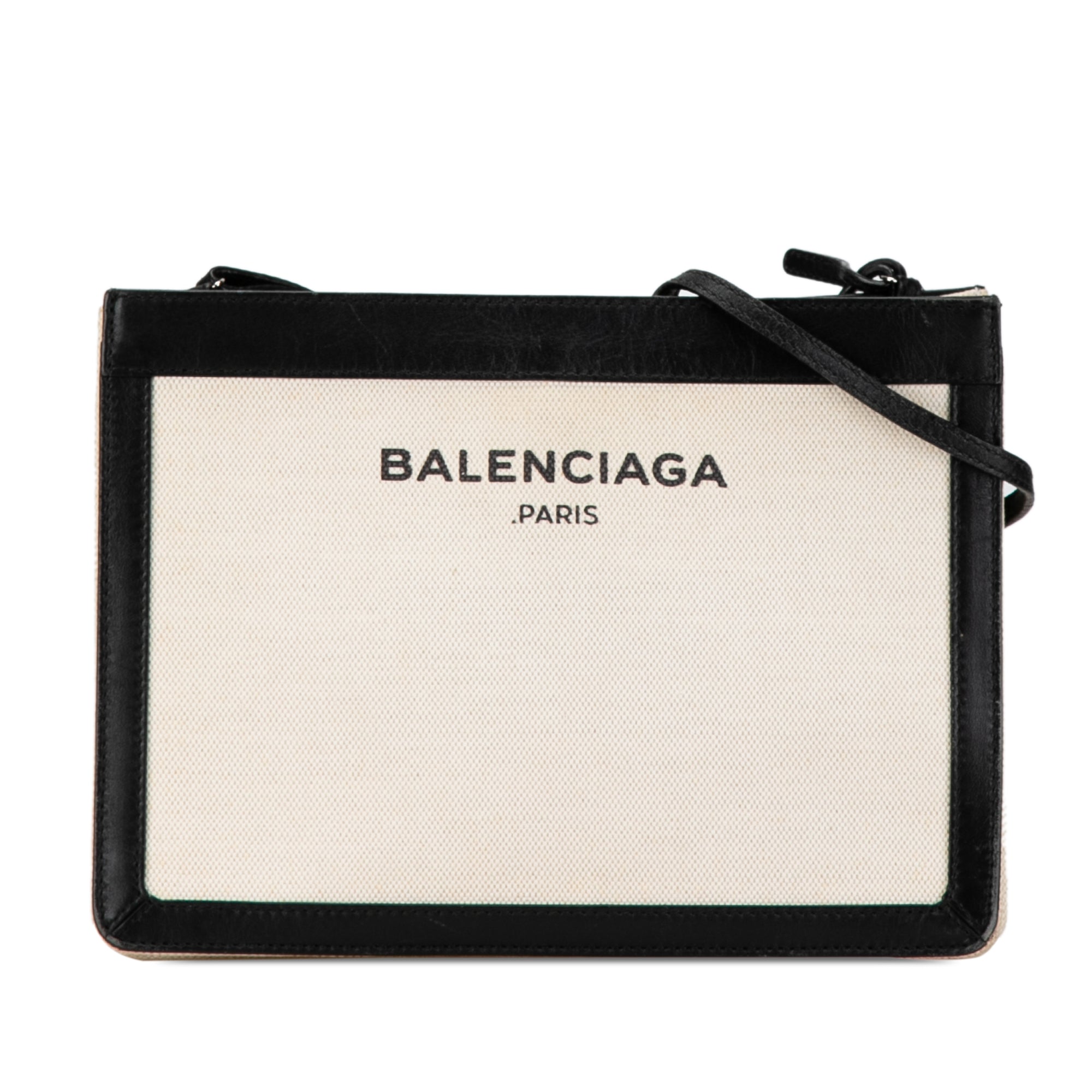 Balenciaga | Pre-Owned Canvas Navy Pochette Crossbody | Brown