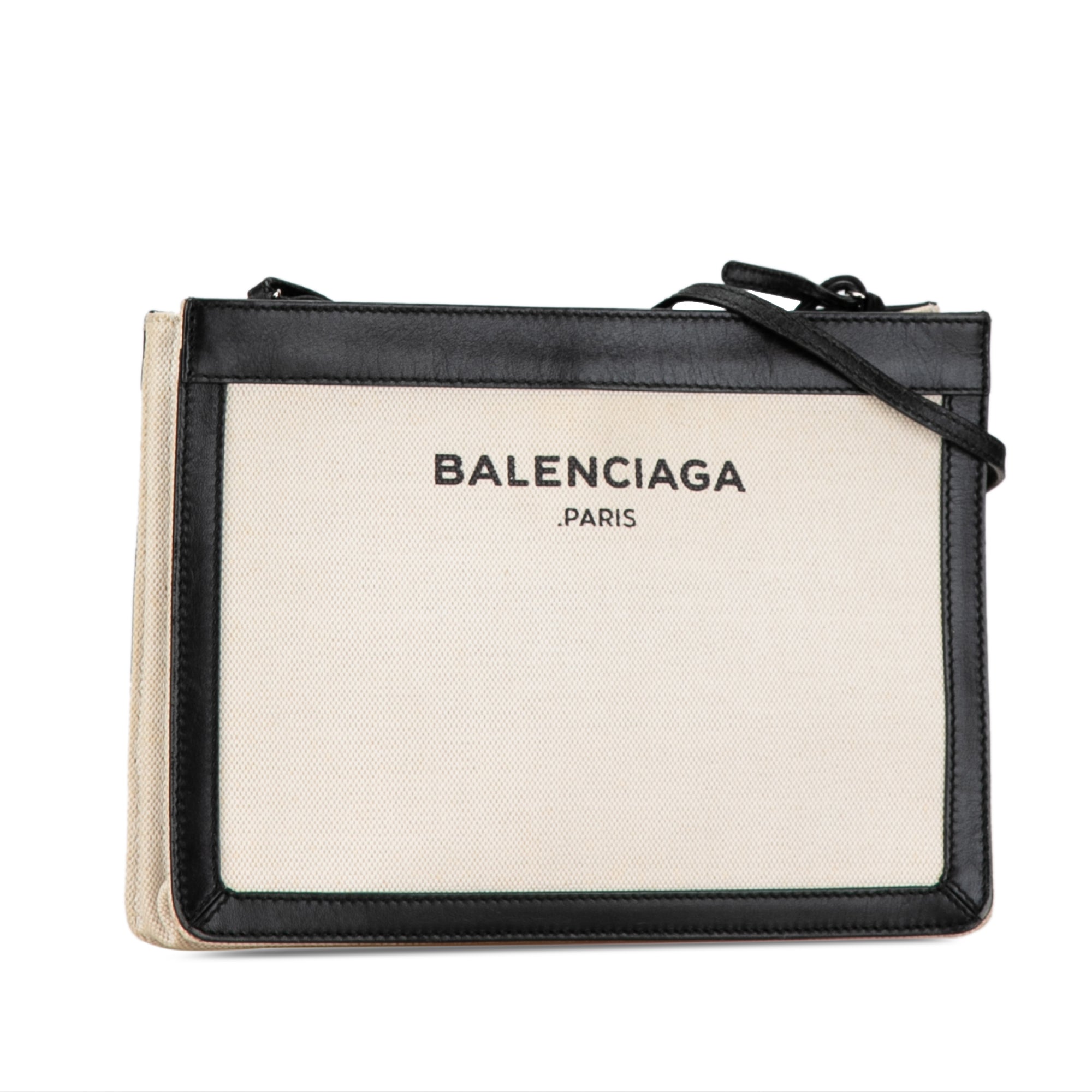 Balenciaga | Pre-Owned Canvas Navy Pochette Crossbody | Brown