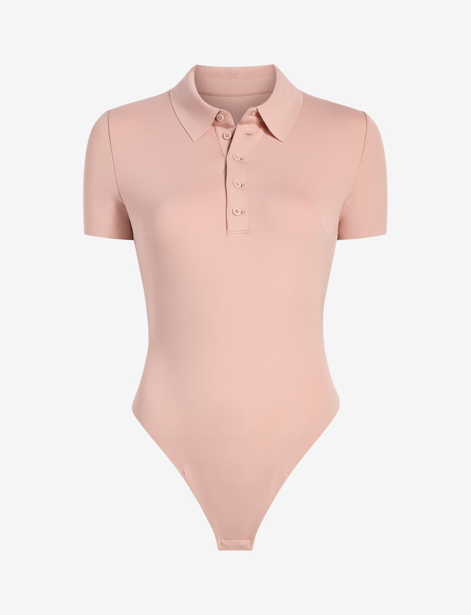 Neoprene Polo Bodysuit::Desert Rose::Main