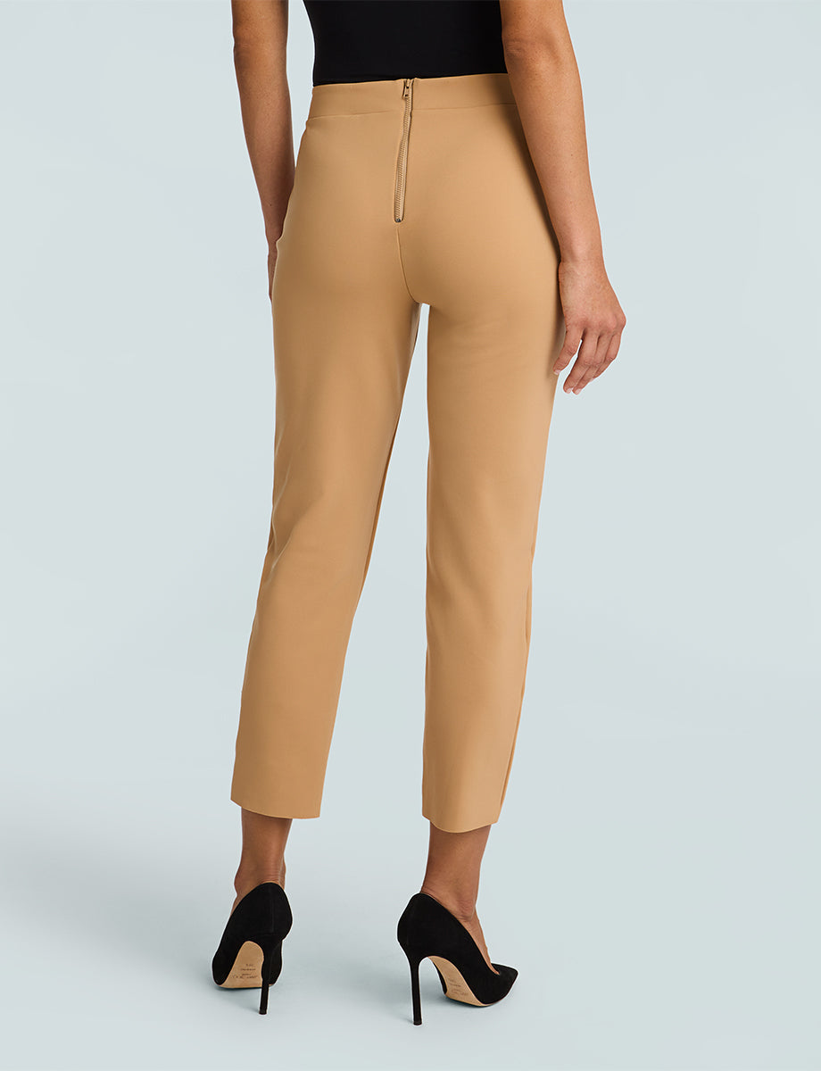 Neoprene CEO Zipper Cigarette Pant::Camel::Back