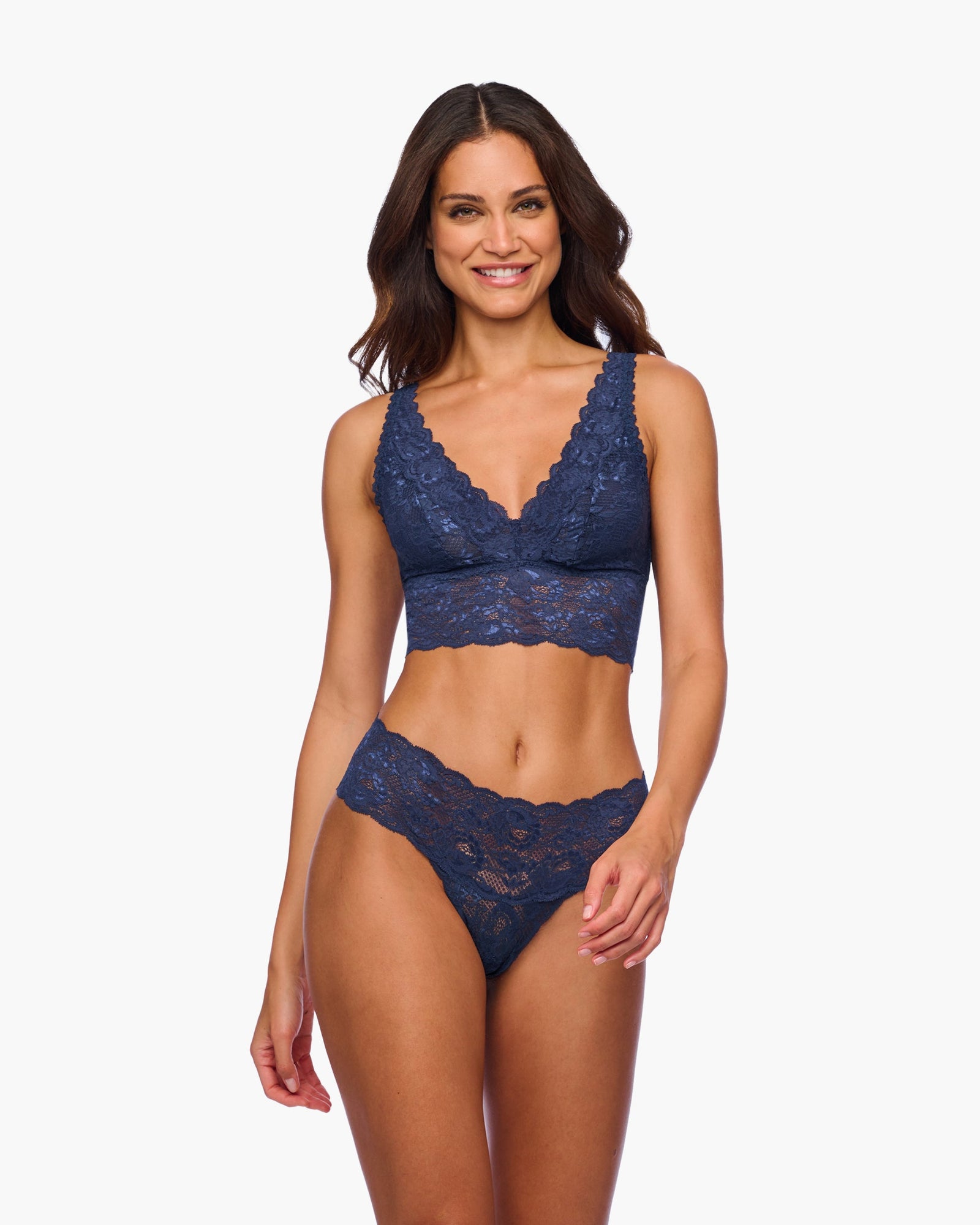 Blue Bralette - Never Say Never Plungie Longline Bralette