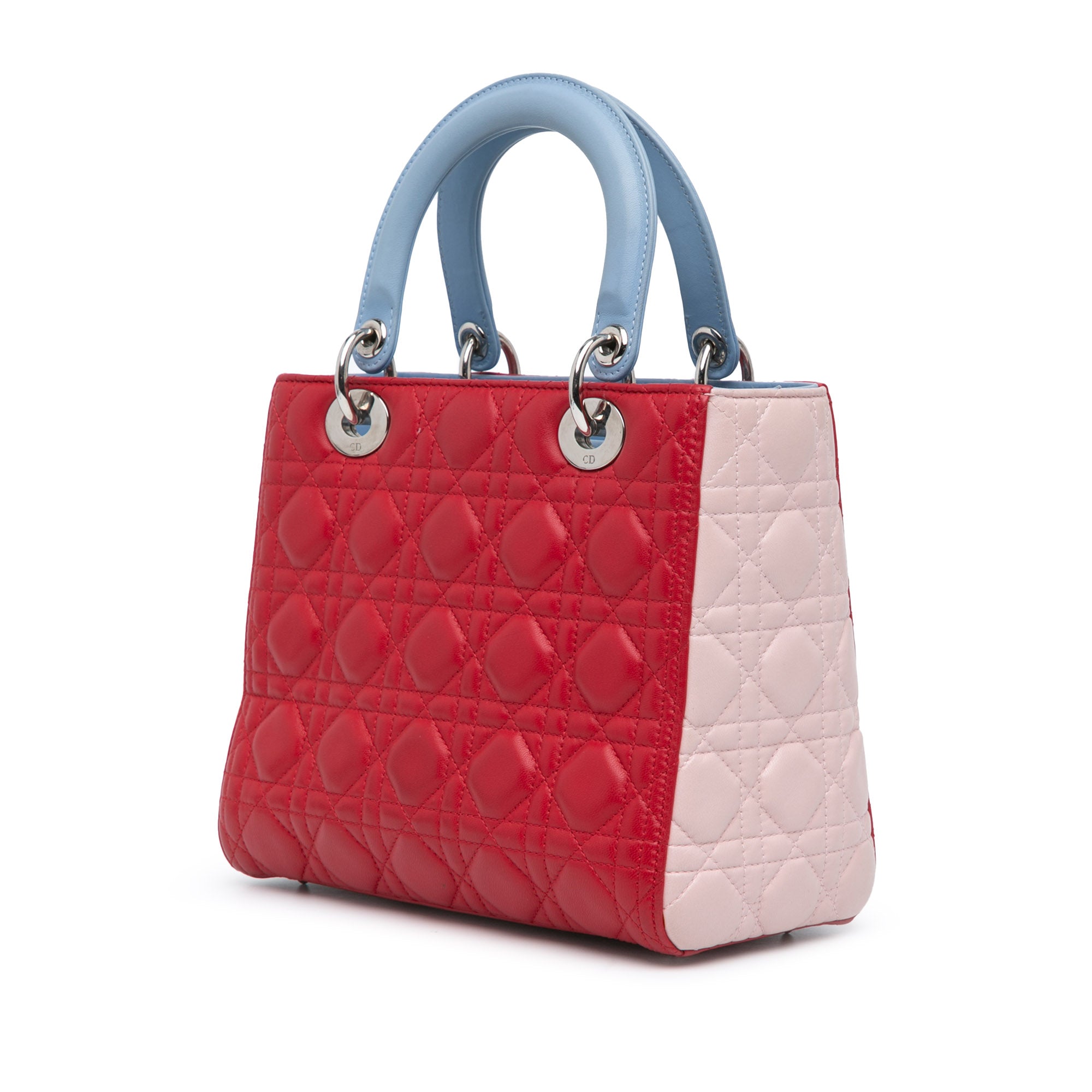 Dior | Pre-Owned Medium Tricolor Lambskin Cannage Lady - III | Purple/Red