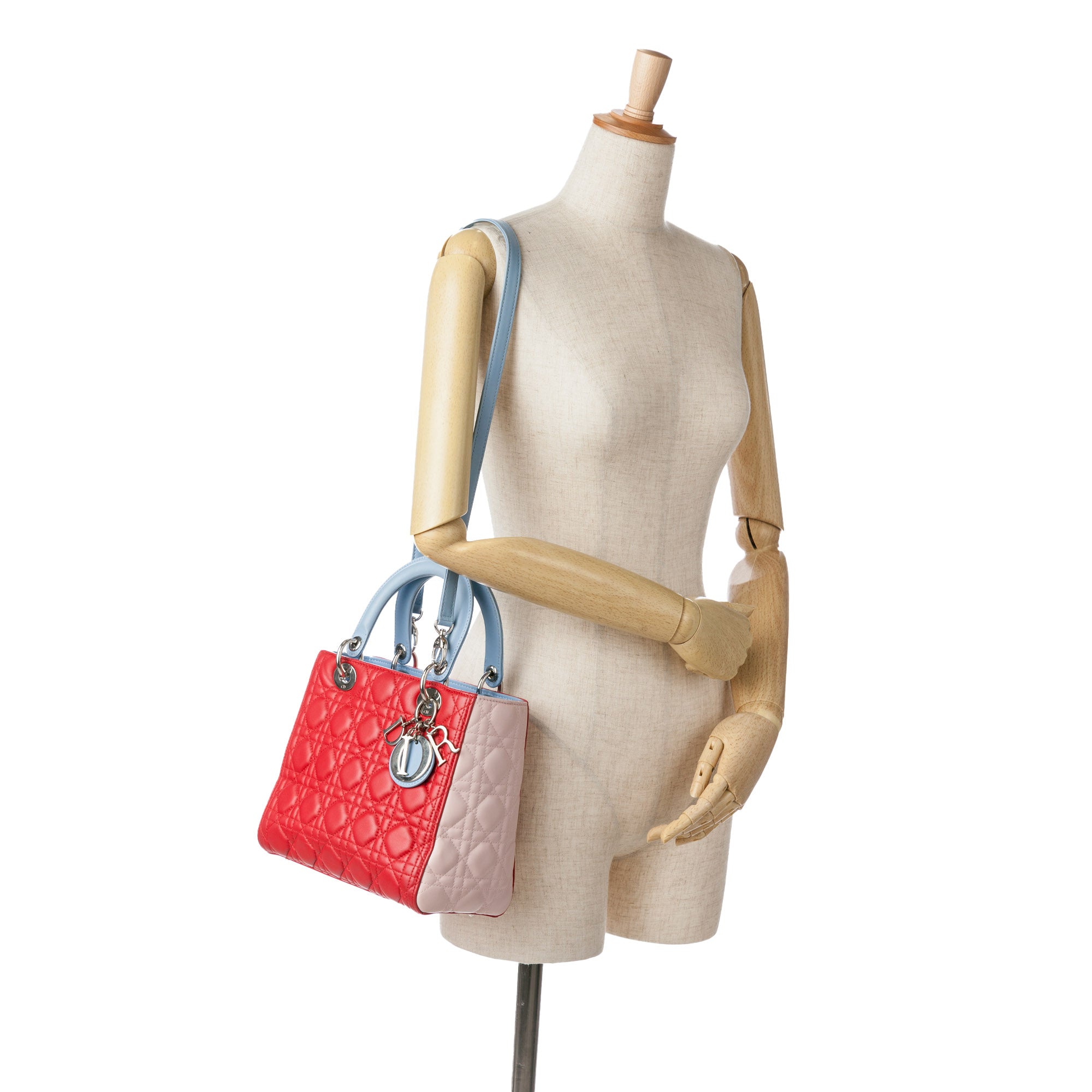 Dior | Pre-Owned Medium Tricolor Lambskin Cannage Lady - III | Purple/Red