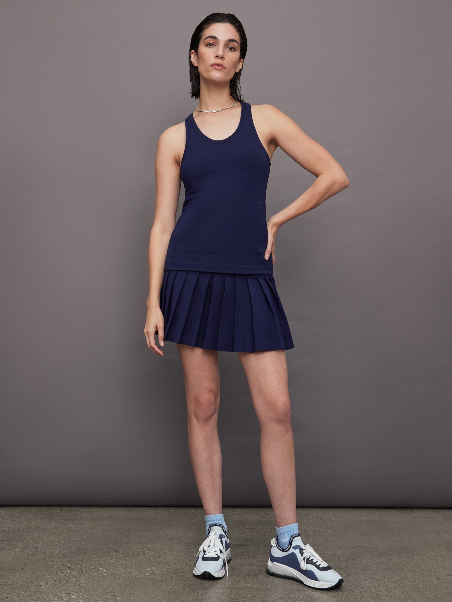 Pleated Mini Skirt | True Navy