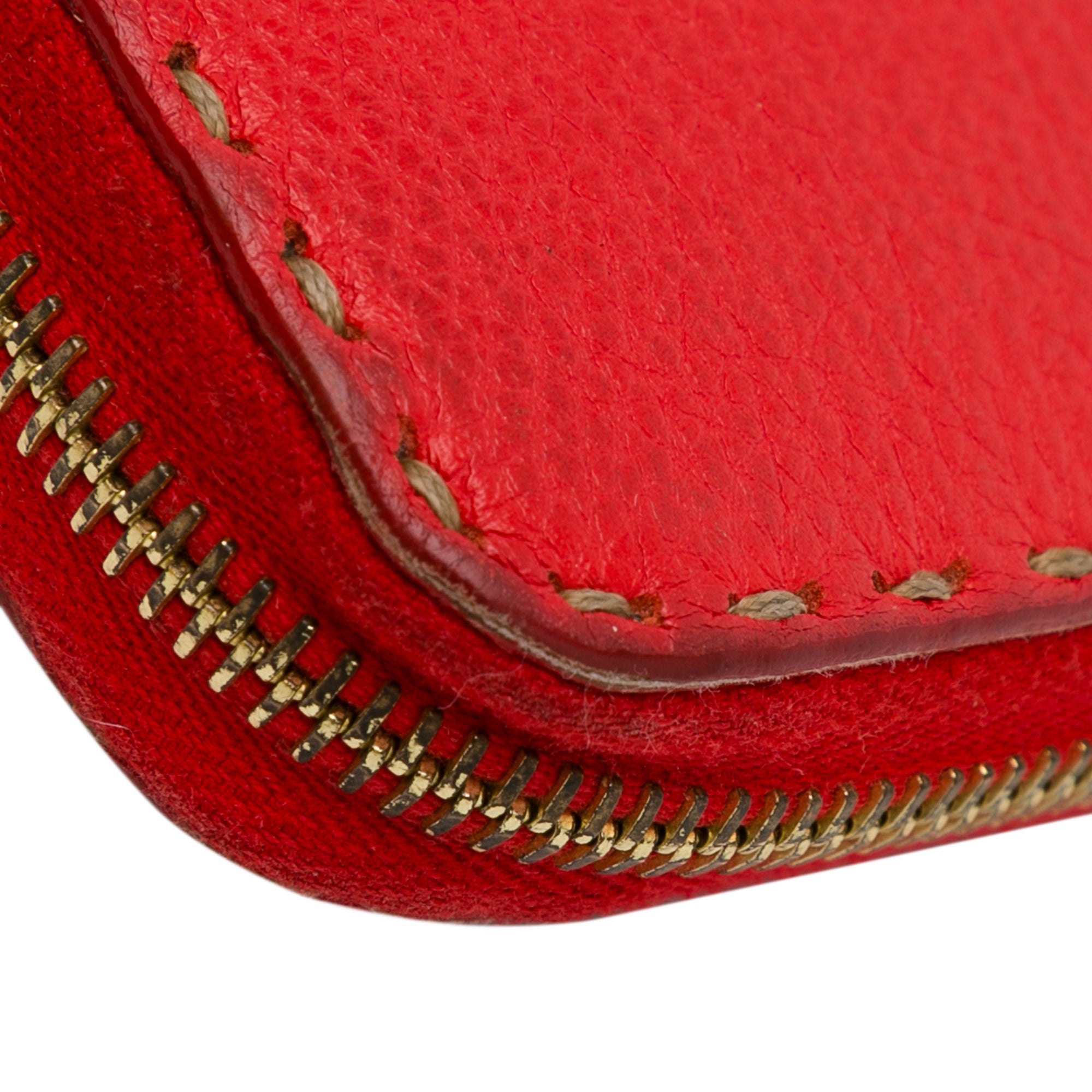 Fendi | Pre-Owned Leather Selleria Zip Around Long Wallet | Red