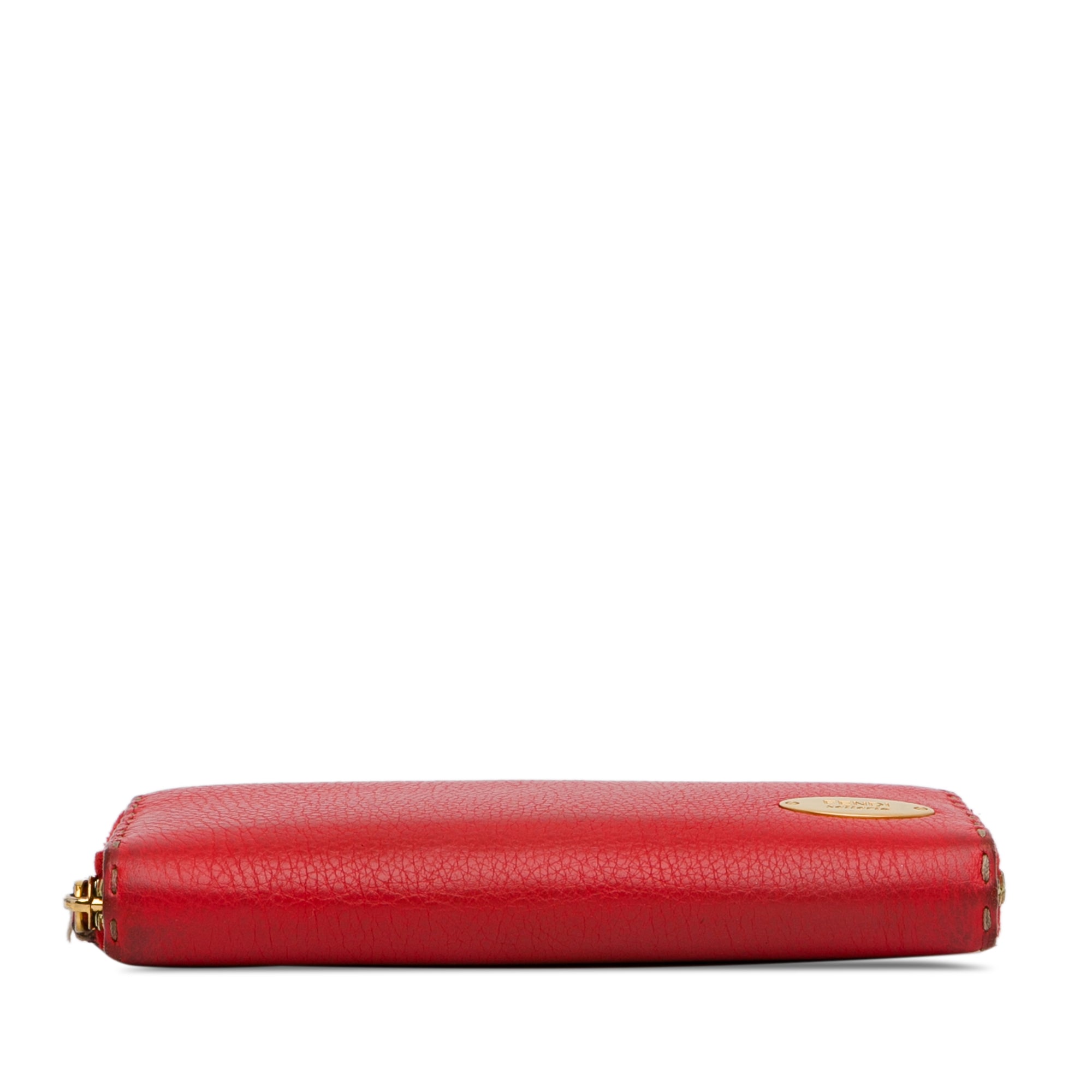 Fendi | Pre-Owned Leather Selleria Zip Around Long Wallet | Red