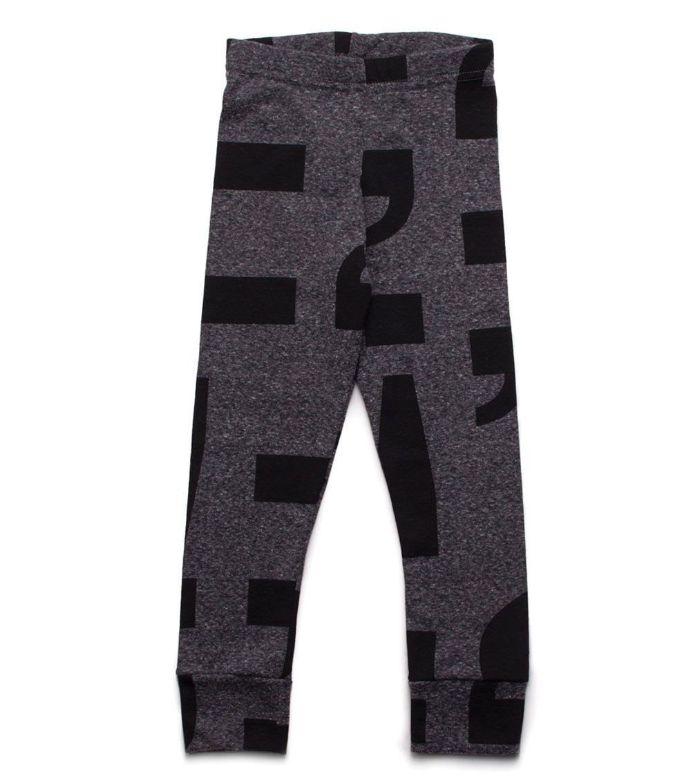 Kid | Punctuation Leggings | Charcoal Grey