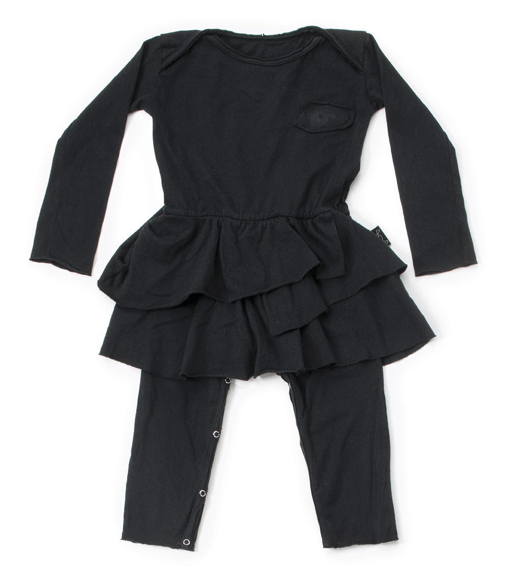 Kid | Tiny Eye Patch Onesie Skirt | Black