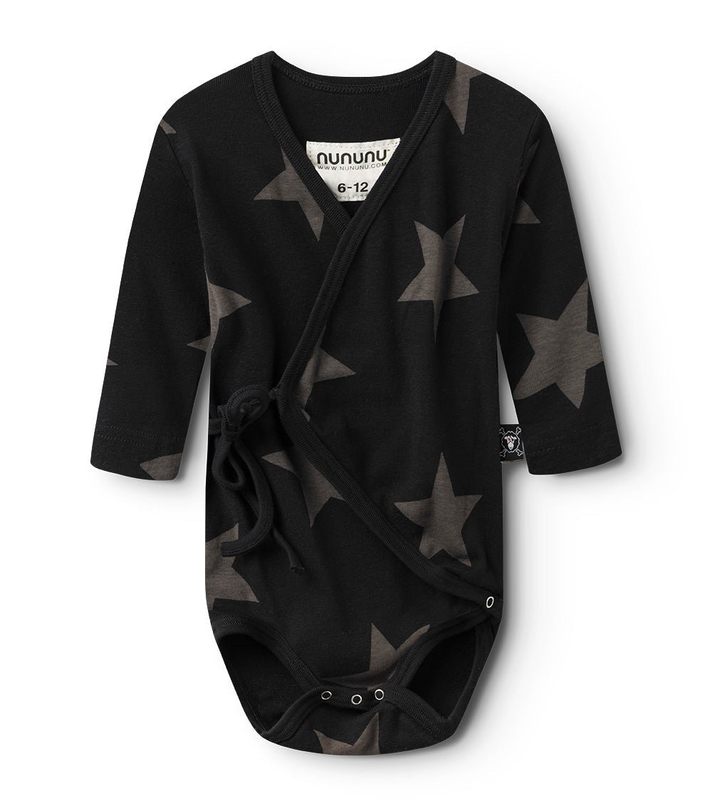 Newborn | Star Envelope Onesie | Black