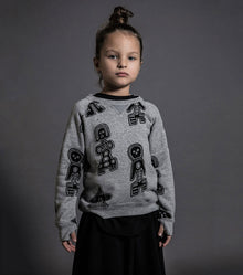 Kid | Tribal Dancers Sweatshirt | Heather Grey