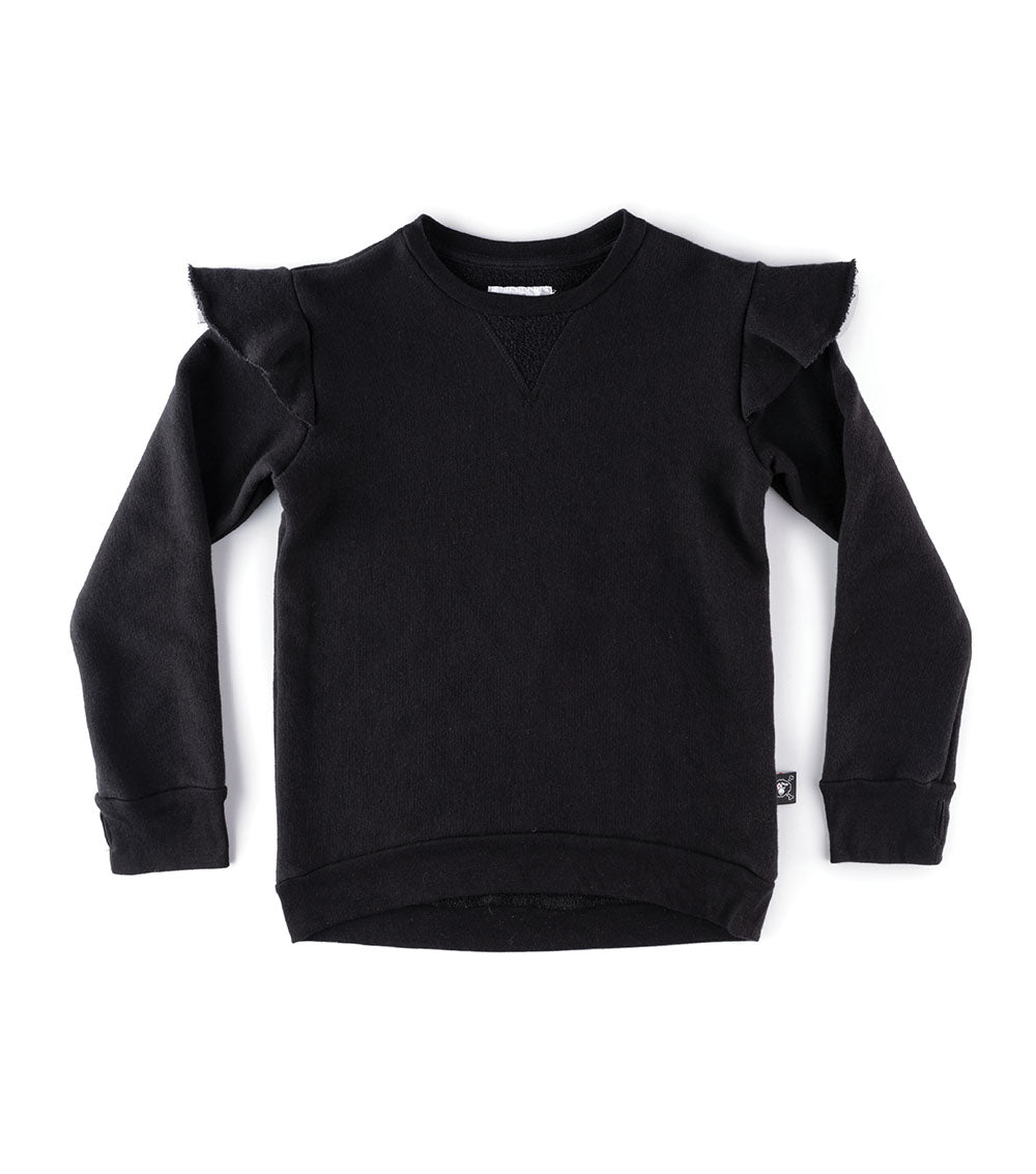 Kid | Embroidered Star Sweatshirt | Black