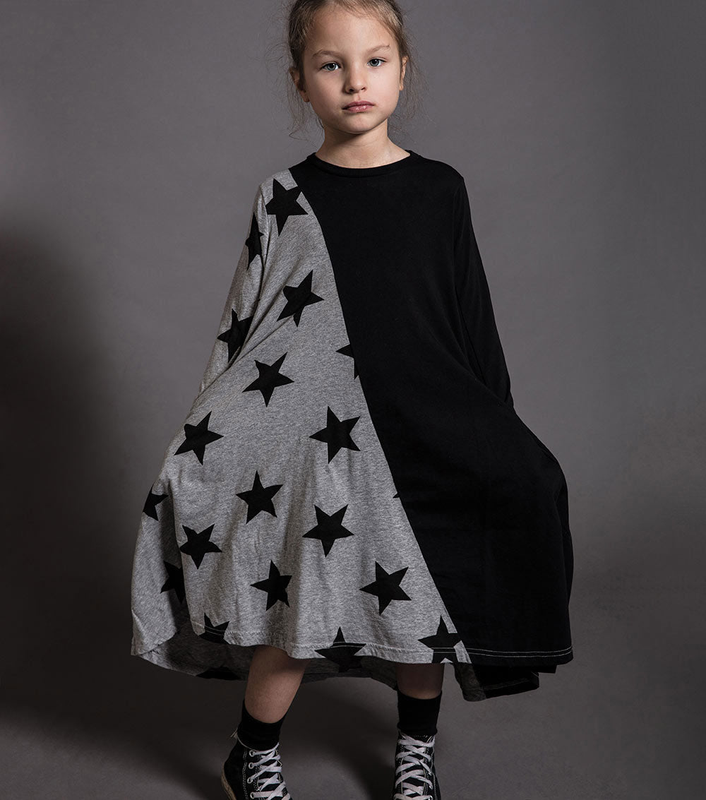 Kid | Half & Half Star 360 Dress | Black