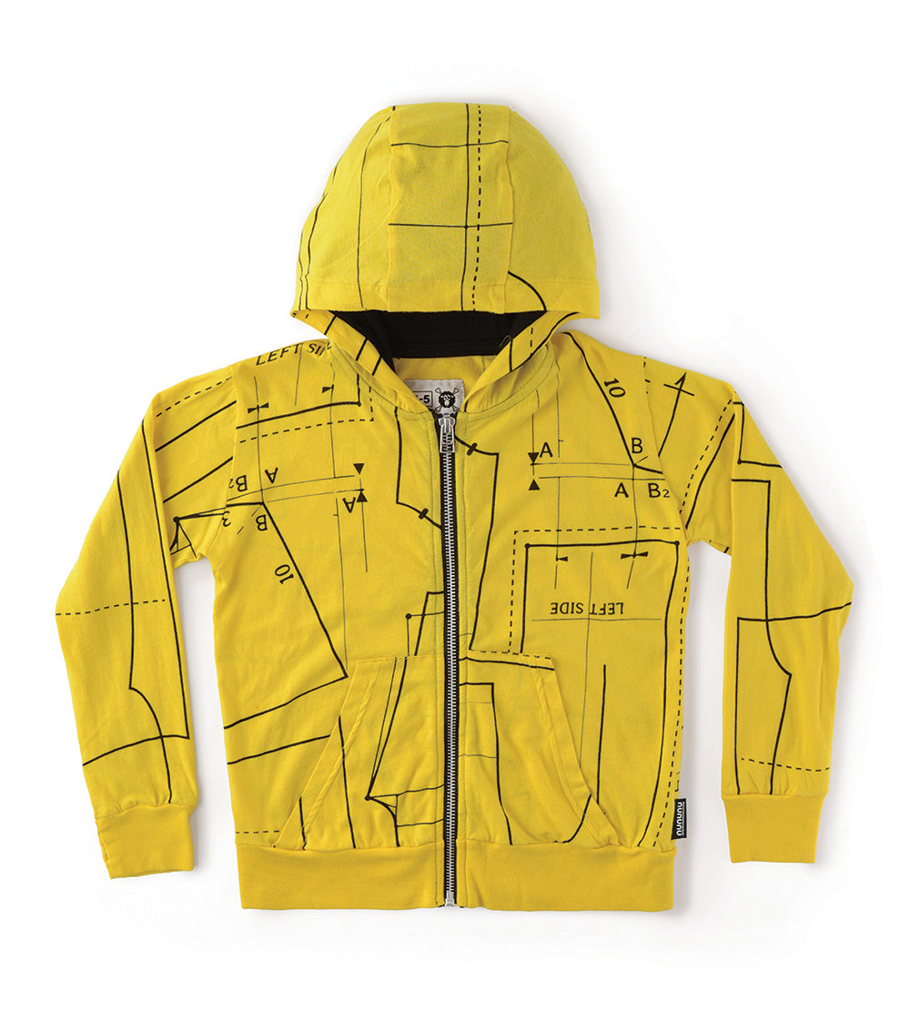 Kid | Sewing Pattern Light Zip Hoodie | Lava Yellow