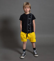 Kid | Sewing Pattern Sweatshorts | Lava Yellow
