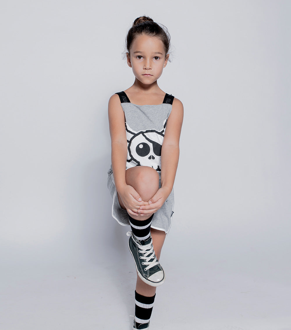 Kid | Skull Patch Tank Overall | Black