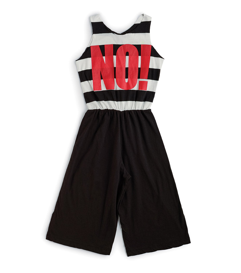 Kid | Striped No! Overall | Black