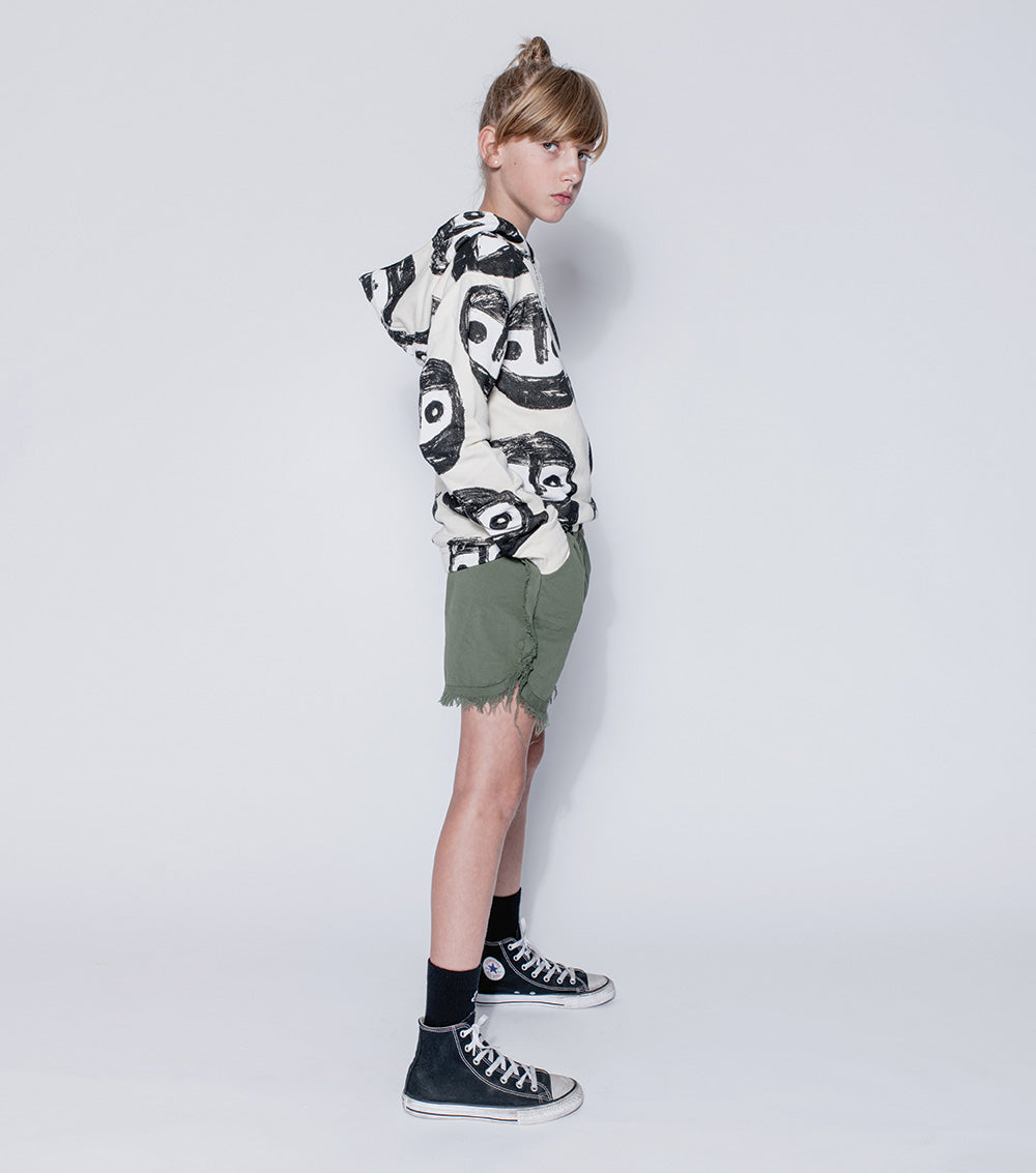 Kid | Airy Ruffled Shorts | Olive