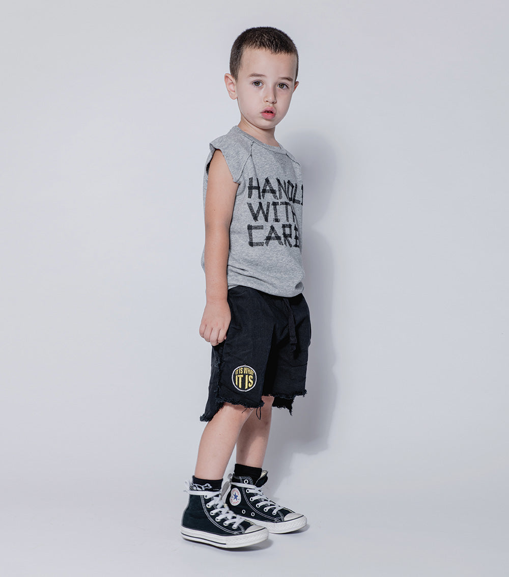 Kid | Unbalanced Shorts | Black