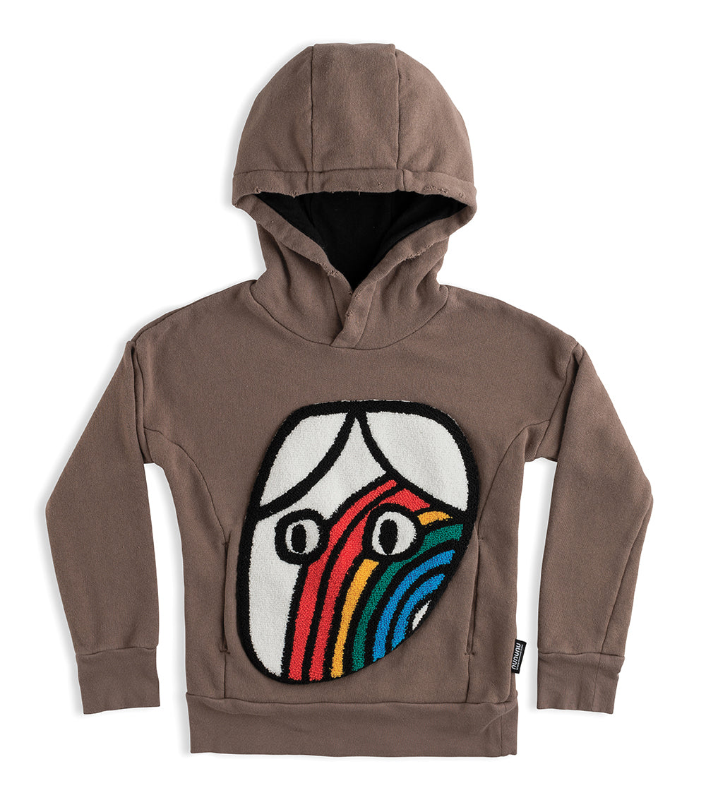Kid | Rainbow Dude Patch Hoodie | Earth Brown
