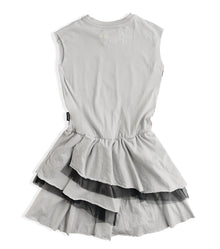 Kid | U Have Mail Layered Dress | Ice Grey