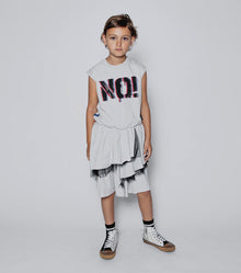 Kid | U Have Mail Layered Dress | Ice Grey