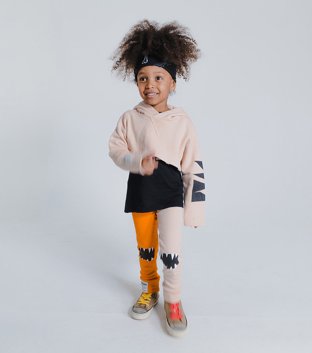 Kid | Cropped Hi-Lo Hoodie | Nude
