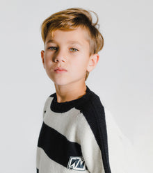 Kid | Striped Knit | Black x White