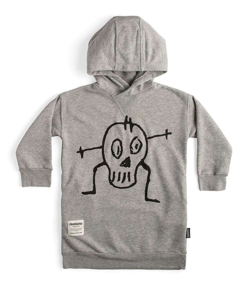 Kid | Goofy Skull Hooded Dress | Heather Grey