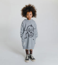 Kid | Goofy Skull Hooded Dress | Black