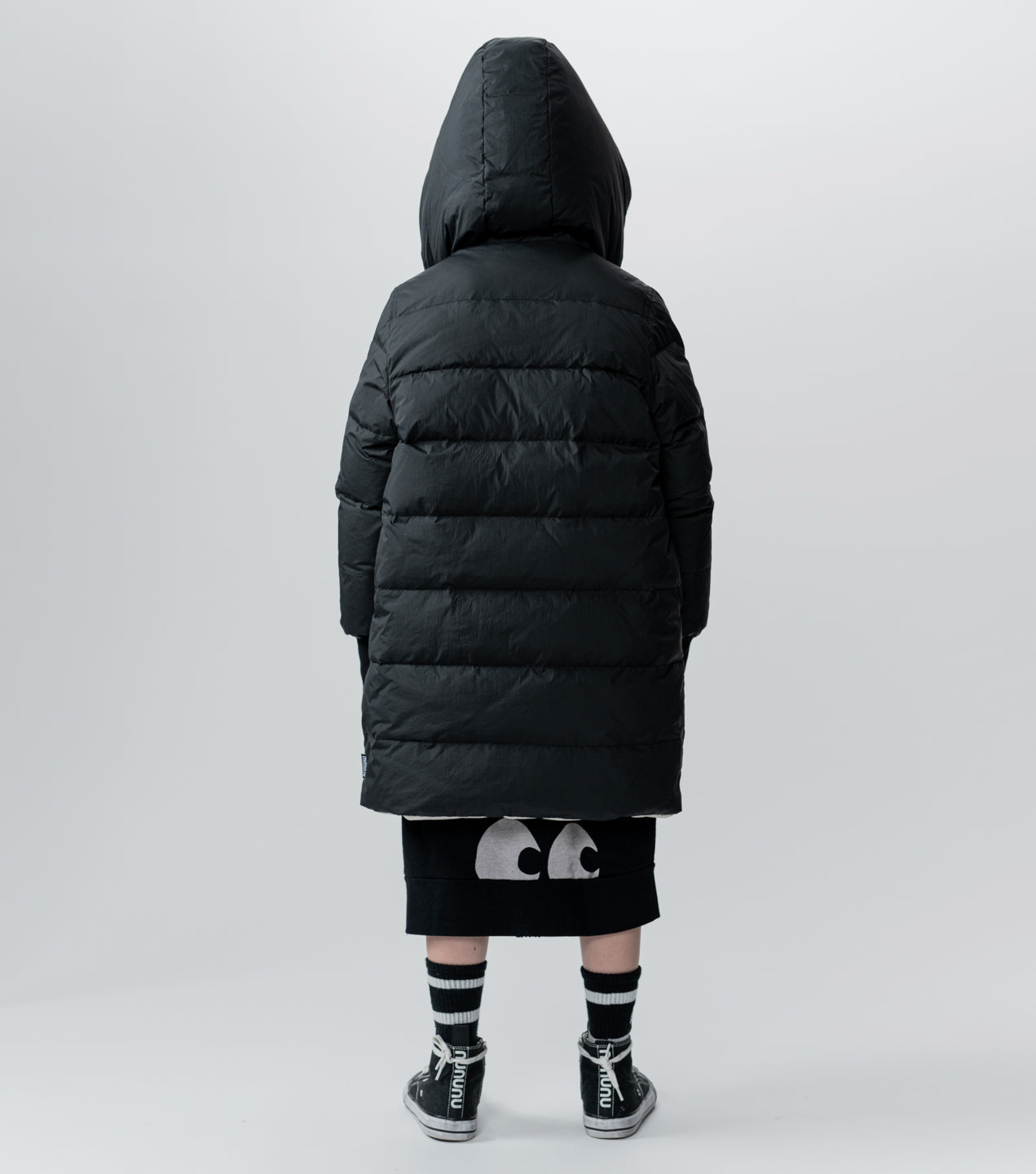 Unisex | Reversible Side Eye Down Coat | Black x Smokey Natural