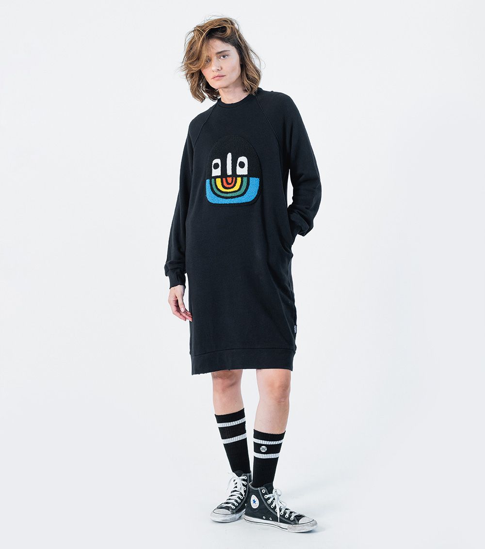 Women | Oversized Sweat Dress | Black