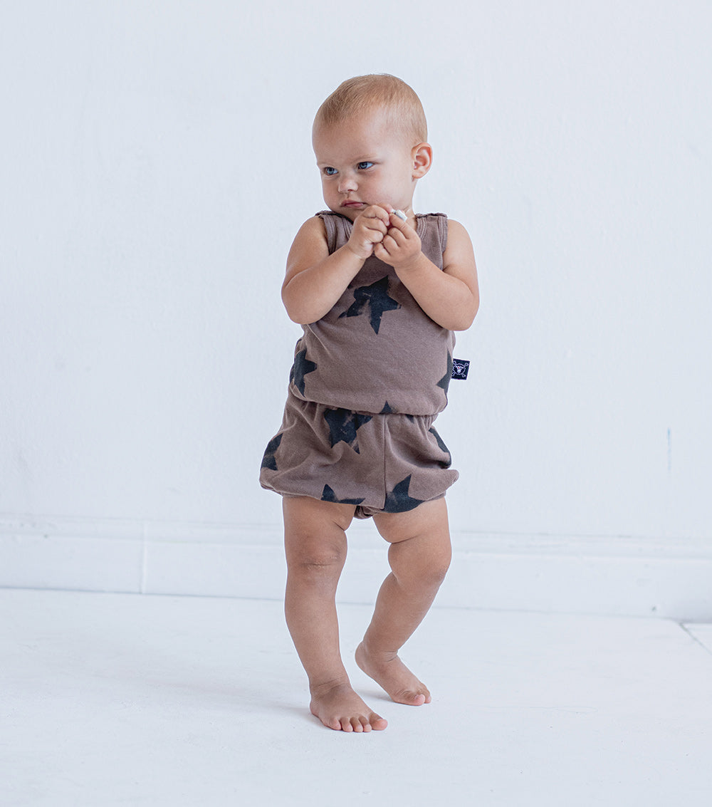 Newborn | Star Yoga Overall | White
