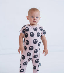 Newborn | Melting Masks Playsuit | Powder Pink