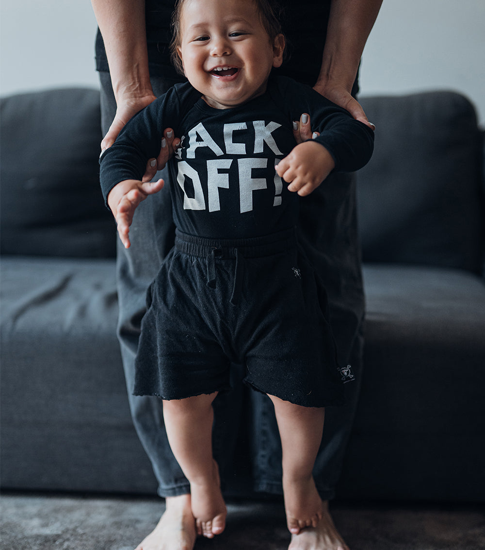 Newborn | Back Off! Onesie | Black