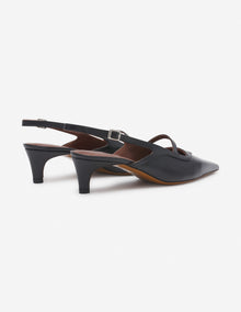 Womens | Leather Pointy Sling Back | Black