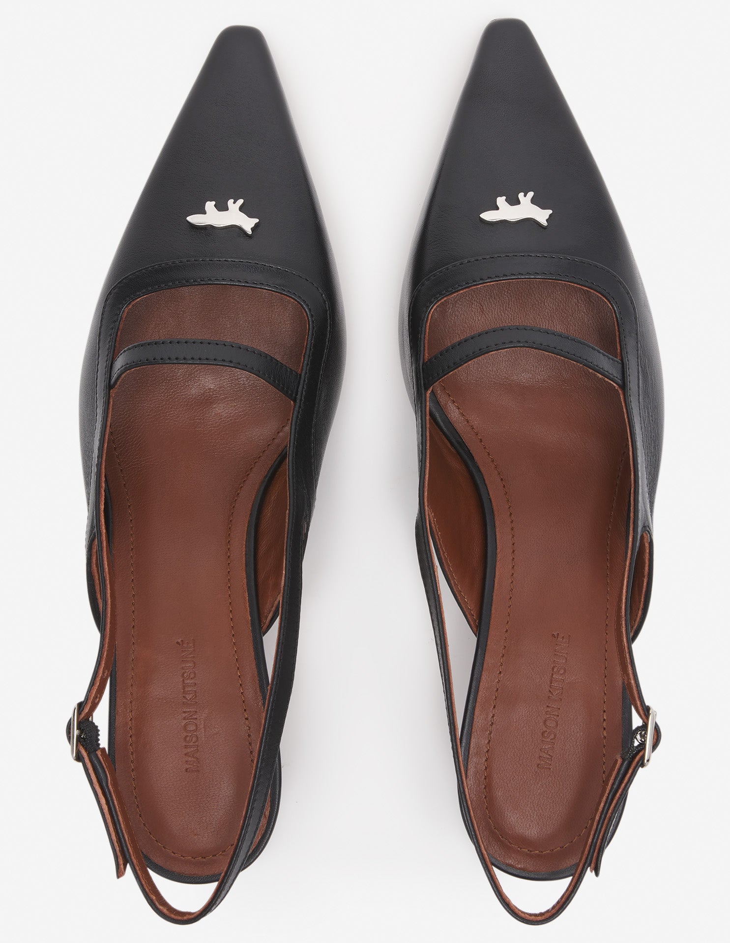 Womens | Leather Pointy Sling Back | Black