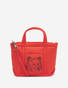 Womens | Fox Head Woven Logo Puffer Tote Bag - Mini | Wild Strawberry