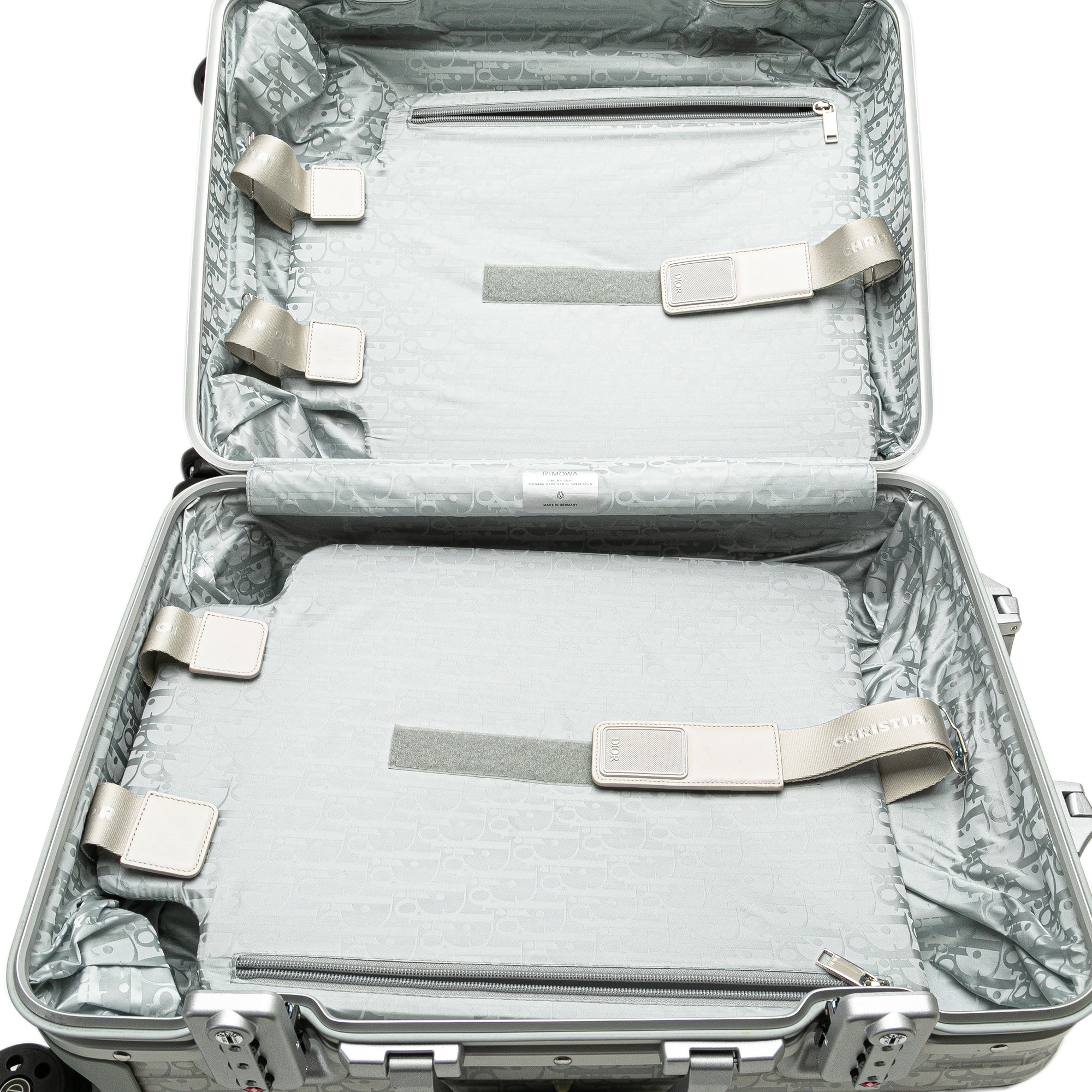 Dior | Pre-Owned Rimowa Oblique Aluminum Gradient Cabin Luggage | Silver
