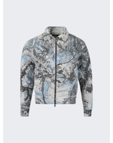 Nahmias | Men | Padded Zip Jacket White Marble | Blue