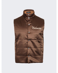 Nahmias | Men | Summerland Silk Puffer Vest | Brown