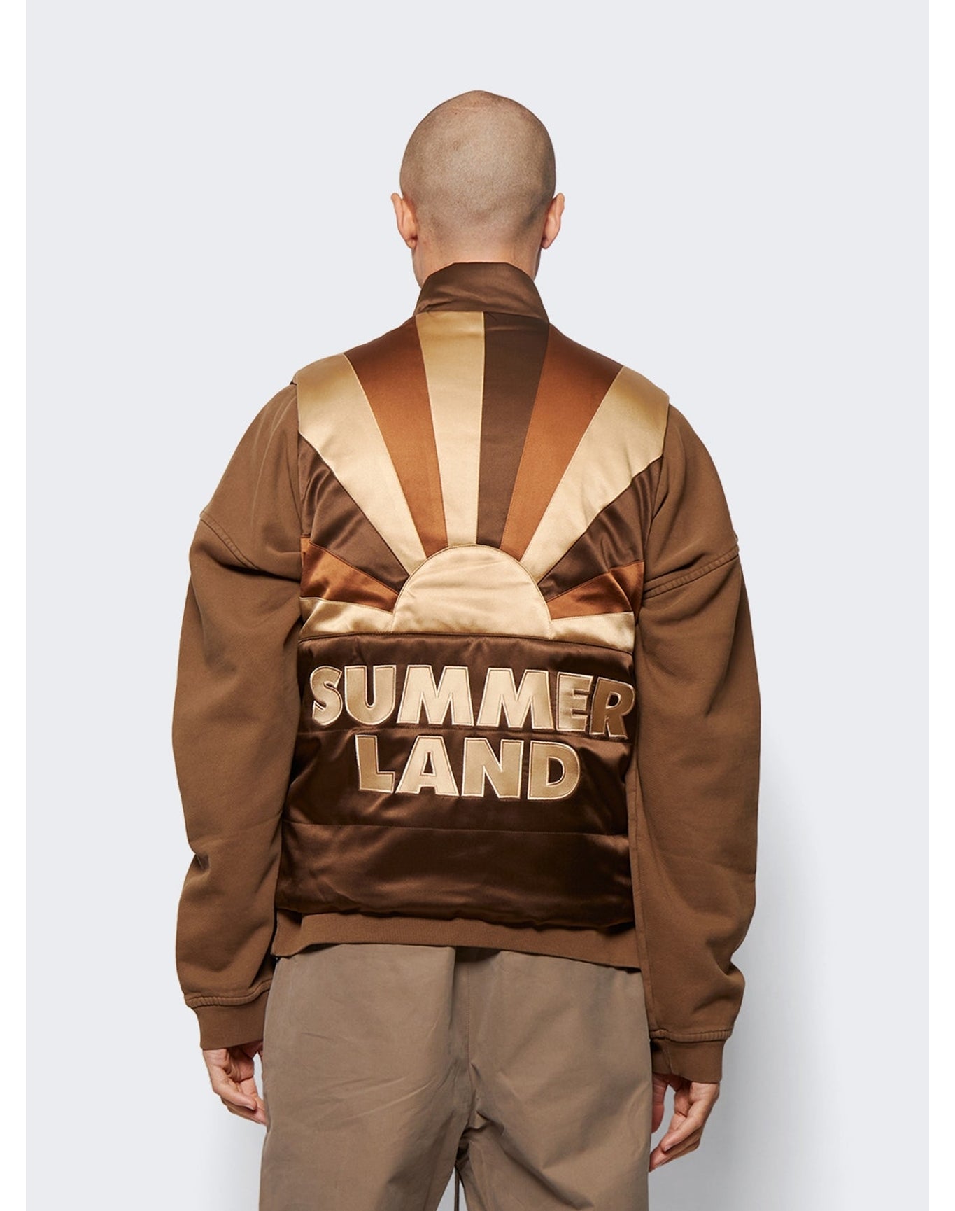 Nahmias | Men | Summerland Silk Puffer Vest | Brown