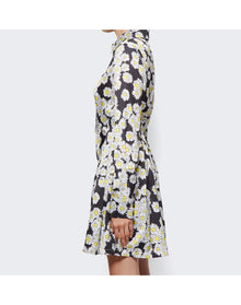 Natasha Zinko | Women | Daisy Print Mini Long-sleeve Shirtdress | Black