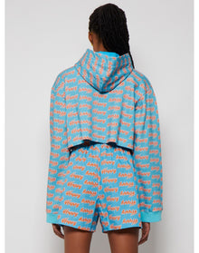 Natasha Zinko | Women | Happy Print Hoodie | Blue
