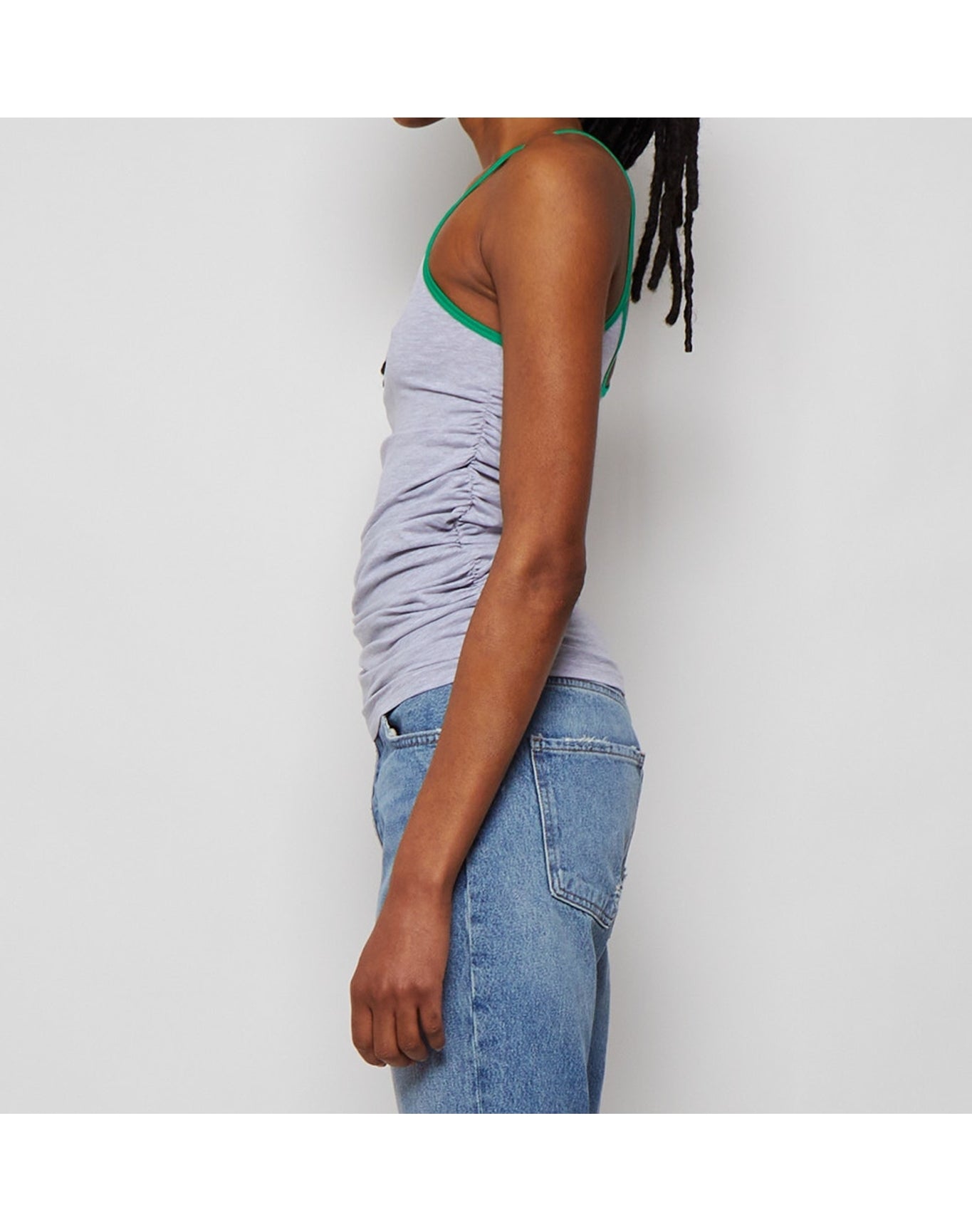 Natasha Zinko | Women | Lucky Shirred Top | Grey x Green