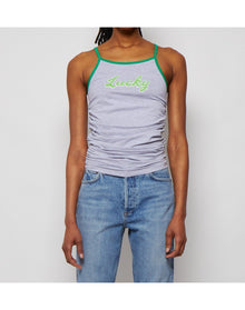 Natasha Zinko | Women | Lucky Shirred Top | Grey x Green